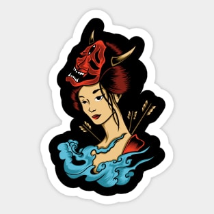 Mask Demon Red Haired Girl Sticker